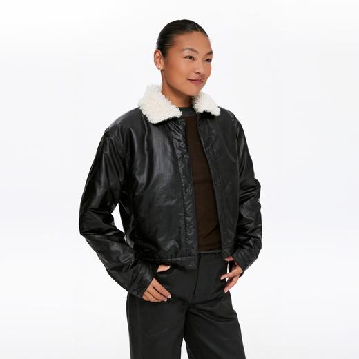 oneup油蜡感羊羔毛棉服外套 商品图3