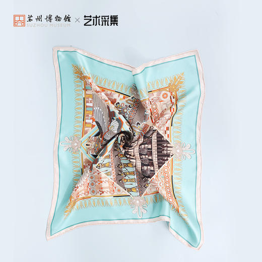 苏州博物馆 亚述纹饰方巾/浅绿 商品图3