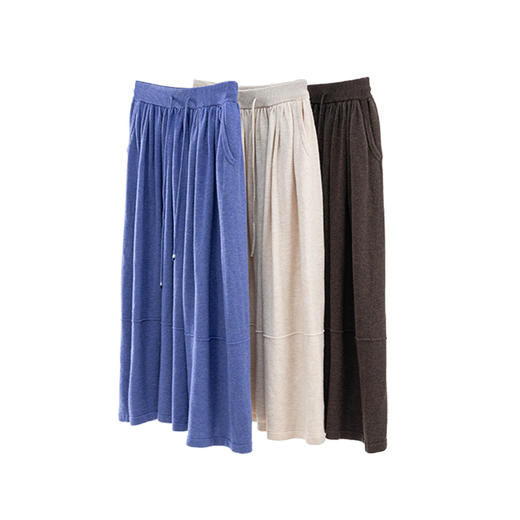 绽放574朵/精纺羊毛花式纱松紧腰抽褶毛织中长款半身裙秋冬新款 商品图4
