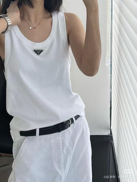 普家金属三角标饰百搭罗纹圆领背心 商品图8