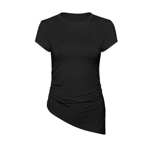 跃牌【倚窗听雨】Athena lulu兰精莫代尔瑜伽短袖修身显瘦斜开叉运动瑜伽服T恤上衣DA130 商品图3