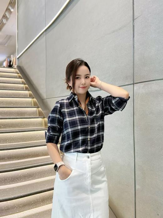 佐丹奴女装SS25商场新款梭织格子衬衫05345609 商品图4