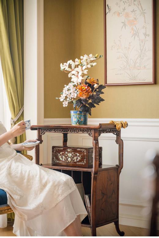 独角鹿西洋古董 20世纪中国创汇时期出品传统花卉纹景泰蓝盆装饰「玉堂富贵」珍宝像生盆景 商品图1