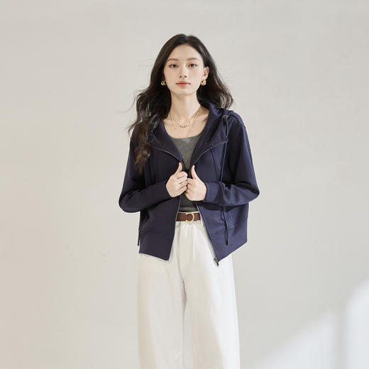 「高货sh」全新升级【铂金会员220/天猫289/差价69】(52543)洛诗琳新款时尚连帽外套2025秋季宽松显瘦休闲卫衣外套女 商品图3