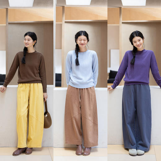 绽放547朵/多色显瘦圆领套头毛针织衫遮肉显瘦毛衣女秋冬打底衫 商品图2