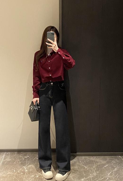 老钱风刺绣100棉灯芯绒长袖衬衫 商品图3