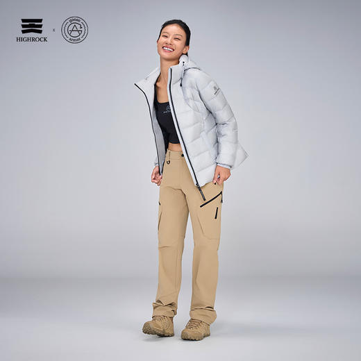 天石鹅铠甲秋冬鹅绒羽绒服女款收腰显瘦短款百搭连帽保暖G338 商品图9