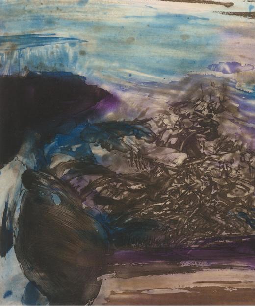 独角鹿西洋古董 1976年丹麦Heede & Moestrup出版赵无极亲签「无题」彩色凹版蚀刻版画 商品图3