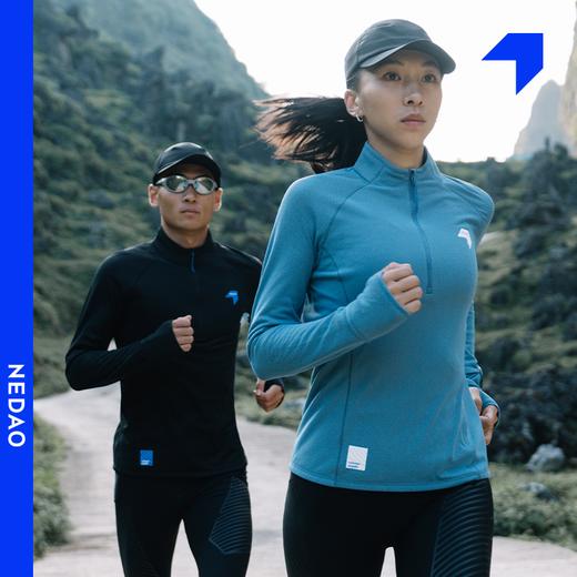 内道聚能卷半拉链长袖女士秋冬透气贴身层跑步训练长袖T恤 商品图0