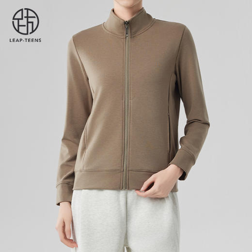 跃牌【砂洗空气层系列】女砂洗全拉链立领外套W11G1 商品图9