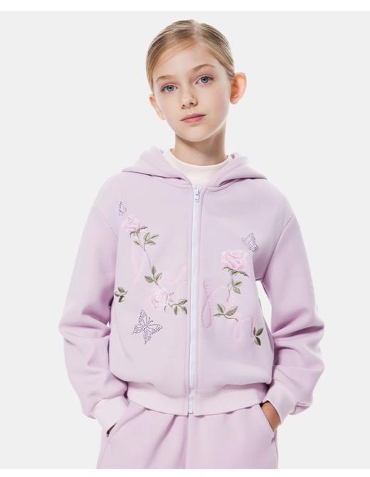 【春上新】8楼LYNN&MILO琳麦罗  女童2025秋新款套装亲子装休闲运动连帽开口卫衣+裤子 商品图0