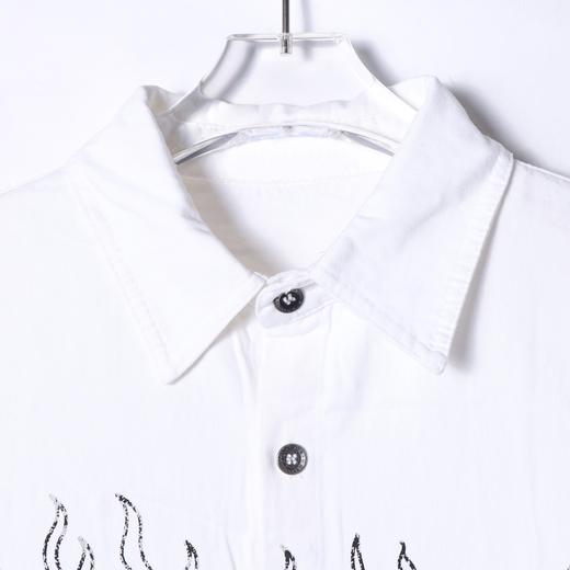 J9821SDSA男士秋冬新款痞帅男装潮牌火焰印花长袖衬衫百搭高街痞帅衬衣 商品图3