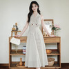 2025夏季新款气质优雅时尚条纹无袖西装领长款宽松显瘦收腰连衣裙 商品缩略图3