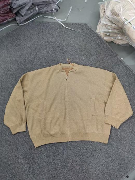 拉链针织开衫纯色上衣外套 商品图0