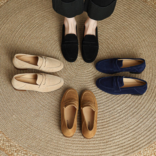 【预售5天】英伦小皮鞋新款冬季复古磨砂粗跟单鞋女乐福鞋XH&M9352 商品图4