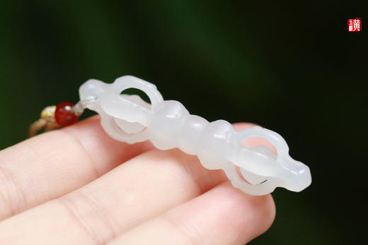 和田烟青玉【金刚杵】吊坠 配精美挂绳 商品图3