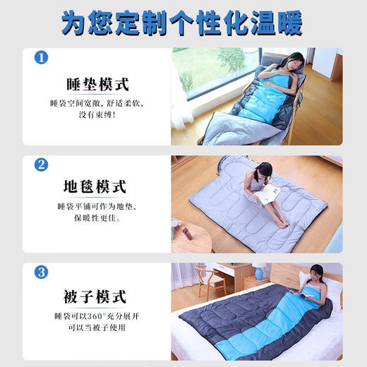 狼行者 户外睡袋 登山露营保暖防寒睡袋拼接单人信封式加厚棉睡袋1.3kg 1.3kg家居款-蓝色 商品图1