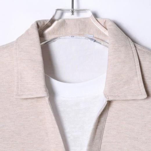 T8030SDSA男士秋冬新款痞帅男装设计感假两件V领长袖T恤纯色休闲风简约 商品图2