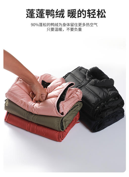 【新品热卖款 冬季必备】 90%白鸭绒男女款羽绒马甲轻便贴身保暖BS23695A-W 商品图2