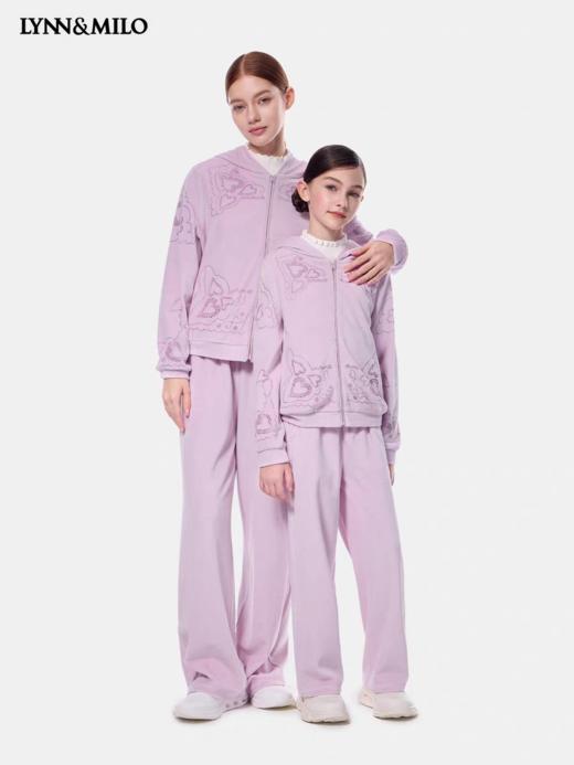 【春上新】8楼LYNN&MILO 琳麦罗  亲子女童2025春秋新款外套运动连帽套装可两件套上衣+长裤子 商品图3