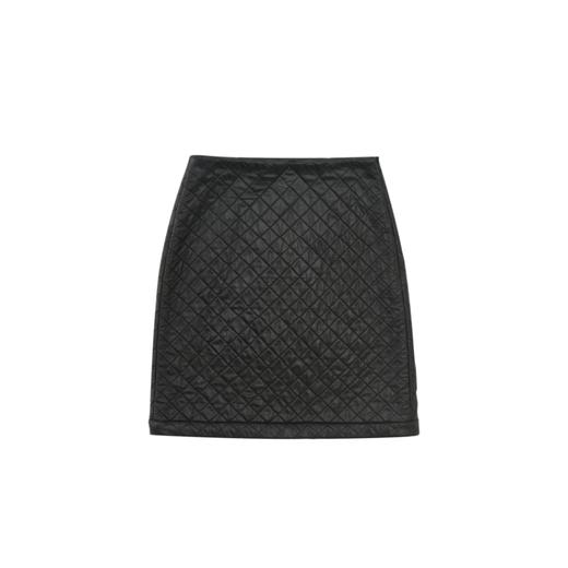 oneup油蜡感菱形方格半身裙 商品图5