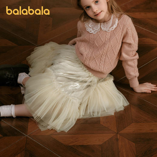 【premium】巴拉巴拉高端线冬网纱半裙多层大摆梦幻甜美纱裙女童 商品图1