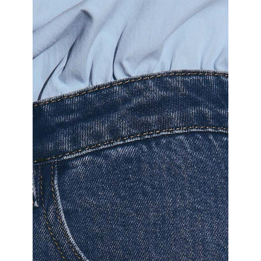 两三事梵高文艺 拼贴画报 2025秋季新款复古贴布绣阔腿牛仔裤女 商品图2