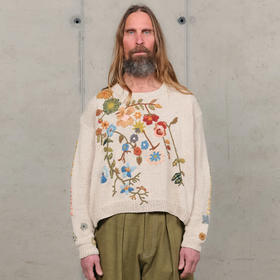 Story mfg PIPER JUMPER KNIT 男女款手工天然染色钩针织花毛衣