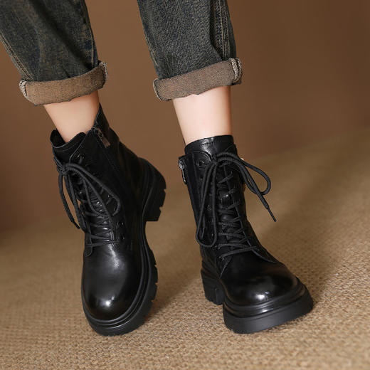 FR 85153马丁靴英伦风短靴厚底加绒 商品图1