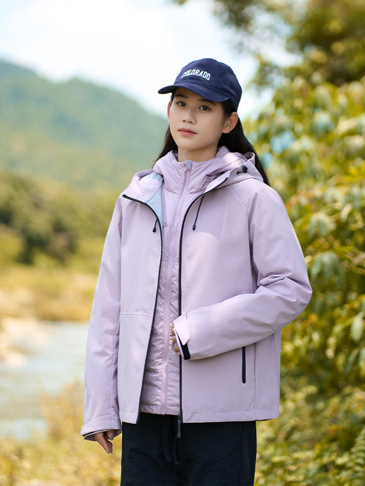 石墨烯蓄热 情侣轻量三合一羽绒内胆户外服 可脱卸冲锋衣防风防水保暖男女款两件套BSW24555S 商品图2