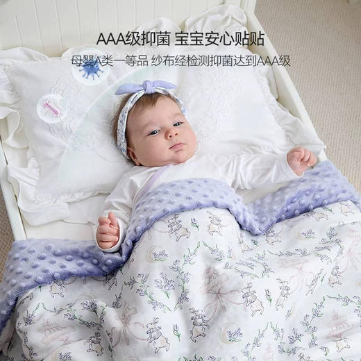 Domiamia 纱布薄夹棉盖毯 适宜温度18°C -23 °C 商品图2