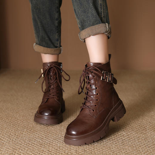 FR 85153马丁靴英伦风短靴厚底加绒 商品图2