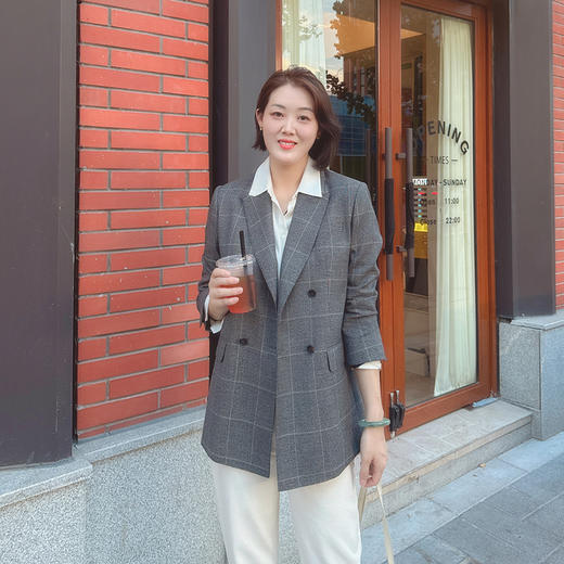 （进口面料 带标稀缺）火桐hooton 铂金系列 VBC 系列精纺羊毛格纹西装外套 商品图0