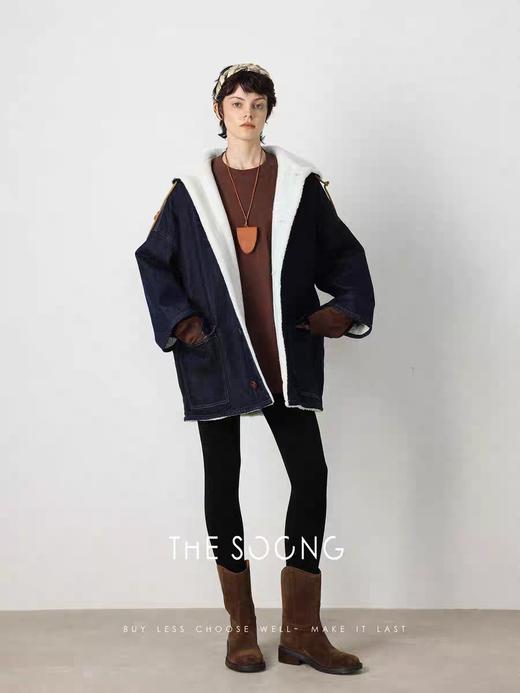 THESOONG"时髦过冬"100%棉洗水固色柔软保暖毛绒牛仔外套BWT5116 商品图4