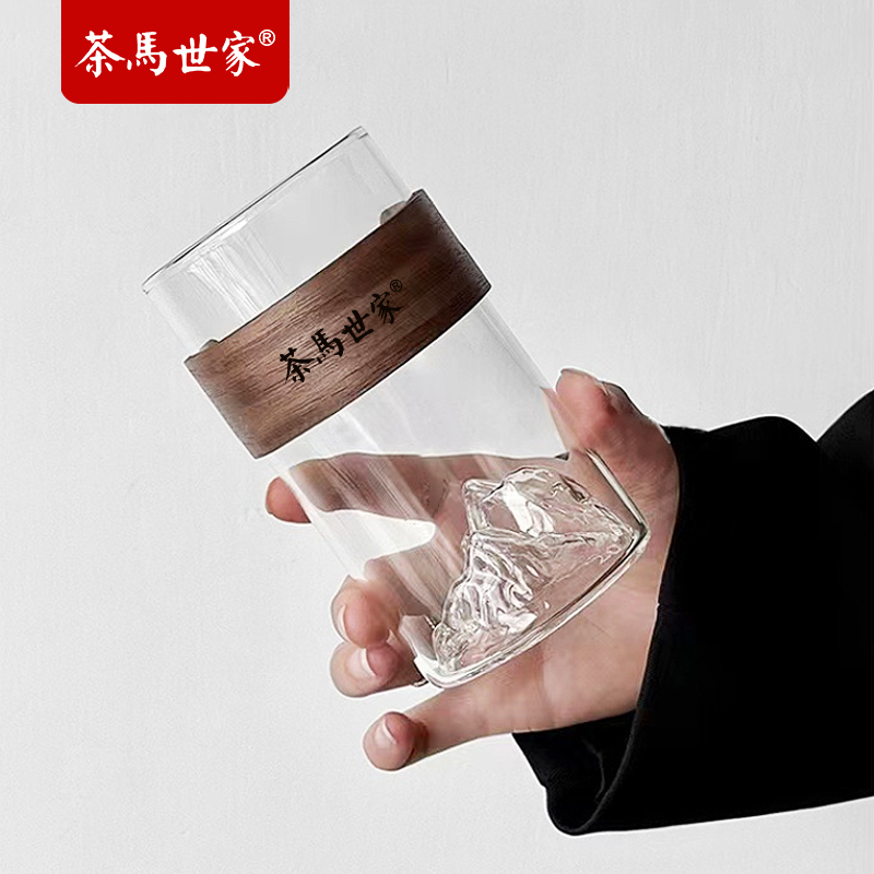 竹套观山杯茶杯玻璃杯子家用茶具防烫耐高温CM