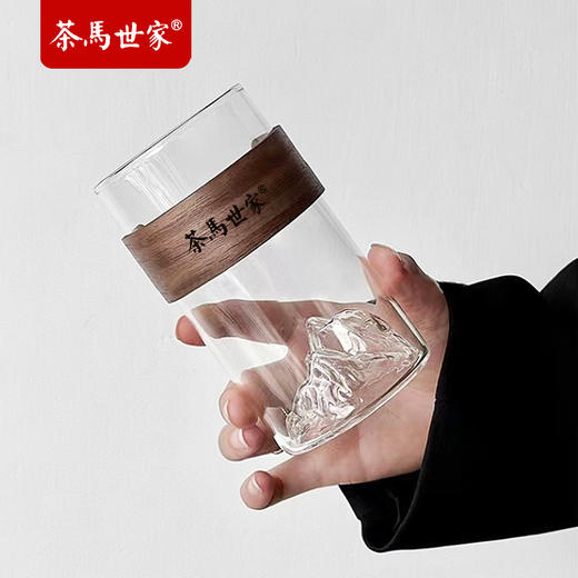 竹套观山杯茶杯玻璃杯子家用茶具防烫耐高温CM 商品图0