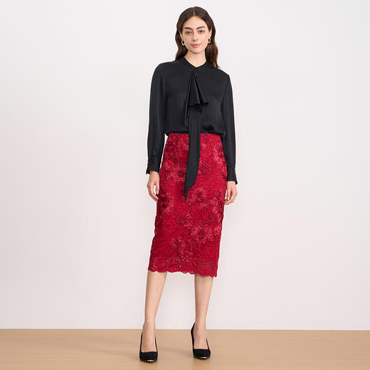 EITIE爱特爱春季新款时尚通勤职业百搭显瘦飘带上衣衬衫7709402 商品图6