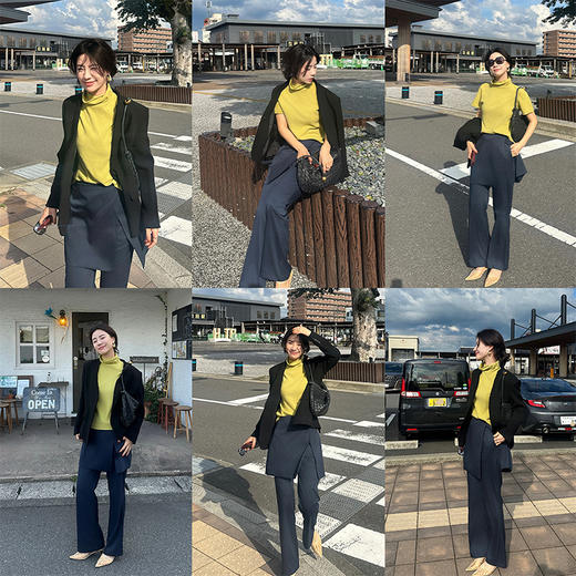 HIDEMI 进口澳洲美丽奴羊毛全毛堆堆领短袖针织毛衣叠穿神器 商品图6