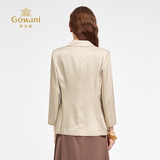 乔万尼香槟色优雅贵气三醋酸休闲西装外套ED3B227 商品图4