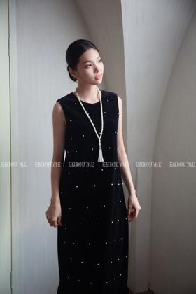 【门店同款】ENJOY秋季轻礼服荷叶边珍珠背心裙 165499639