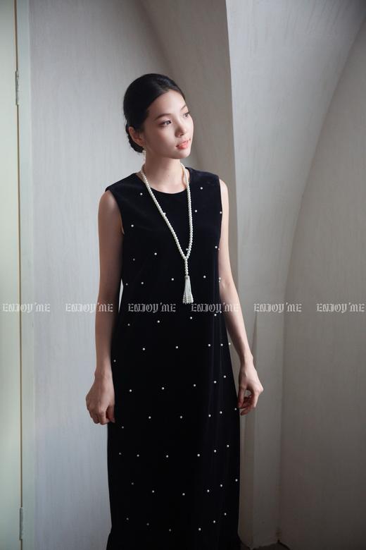 【门店同款】ENJOY秋季轻礼服荷叶边珍珠背心裙 165499639 商品图0