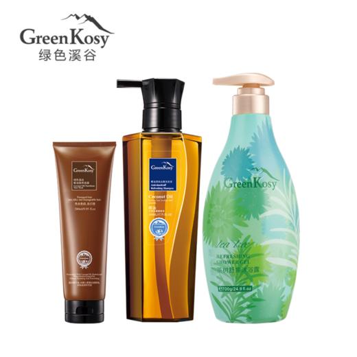 澳洲原装进口绿色溪谷洗护套装（500ml椰油洗发+700ml沐浴+280ml发膜）国产/进口版本随机发 商品图0
