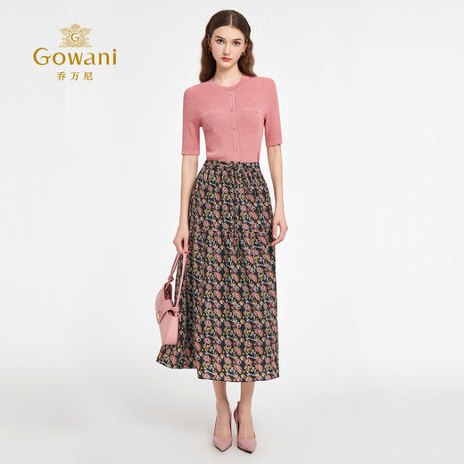 乔万尼2025新品碎褶A字浪漫波西米亚半身裙ED3D216 商品图3