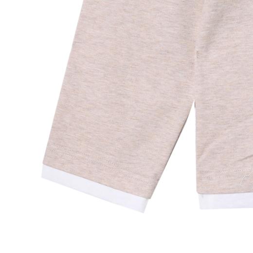 T8030SDSA男士秋冬新款痞帅男装设计感假两件V领长袖T恤纯色休闲风简约 商品图4