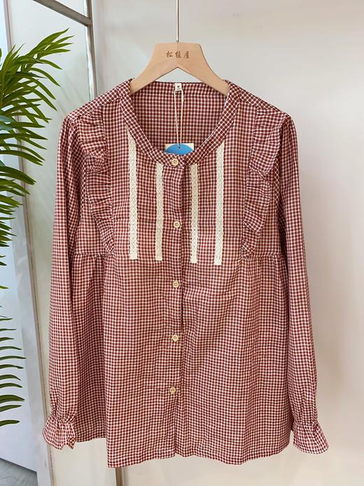 松植屋【墨然】女士圆领长袖长裤套装女款「带胸垫双层纱睡衣」 商品图1