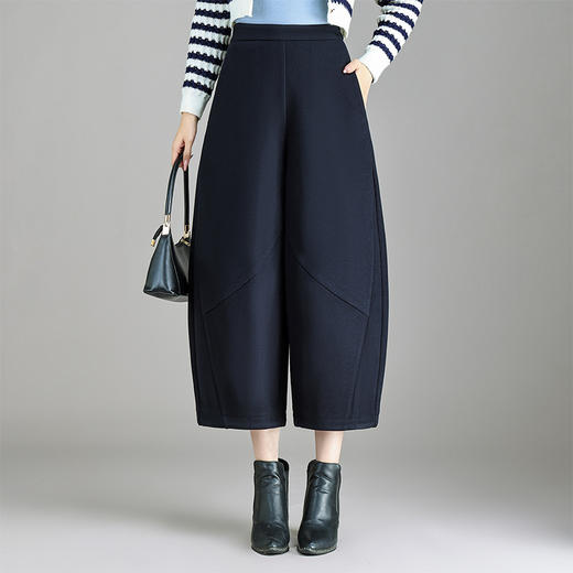 QYM 66910-1-Y洋气妈妈阔腿裤九分花苞裤宽松休闲裤 商品图1