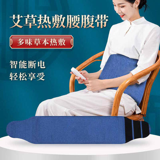 新款【发热艾绒腰带】升级红花玫瑰内胆电热艾绒暖宫无烟发热家用办公护腰暖腹宫寒神器 商品图0