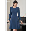 剩XL 简约纯色2026春季修身小众别致长袖大摆裙2101 商品缩略图1