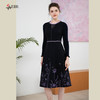 司歌绣花毛呢长袖连衣裙秋冬A901206X 商品缩略图1