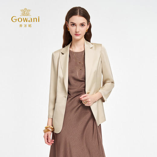 乔万尼香槟色优雅贵气三醋酸休闲西装外套ED3B227 商品图2